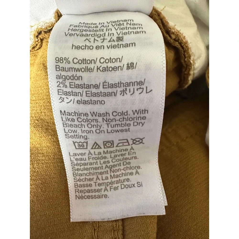 J.Crew Womens Corduroy Pants 31P Tan Gold Straight Leg Stretch Petite Trousers